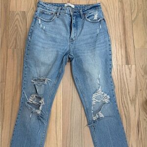 Abercrombie & Fitch Light Blue Distressed Skinny Jeans